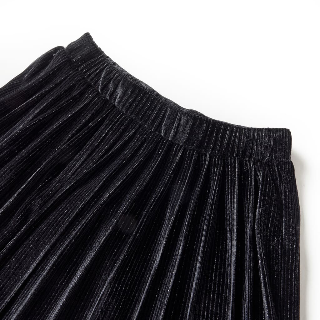Saia plissada para criança com lurex preto 104