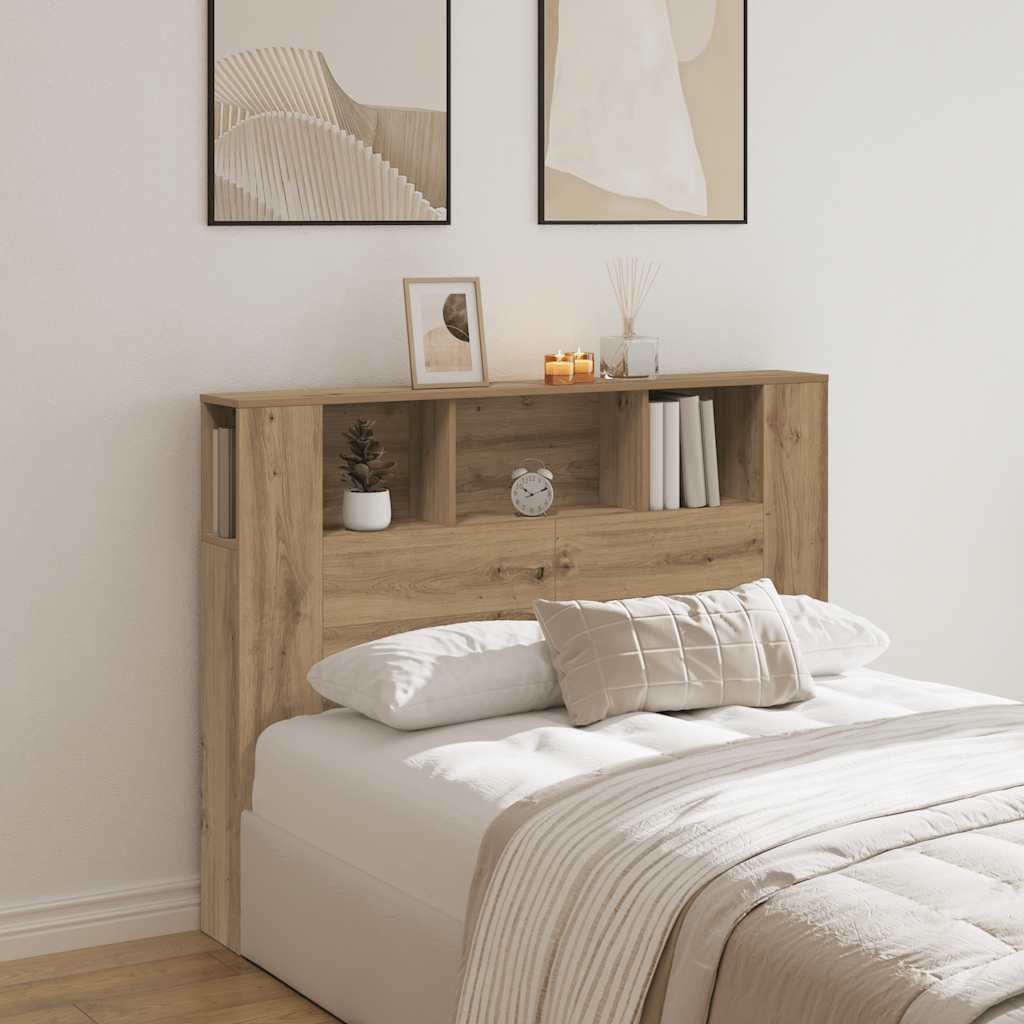Cabeceira de cama em carvalho artesanal 140x18,5x102,5 cm, madeira de engenharia