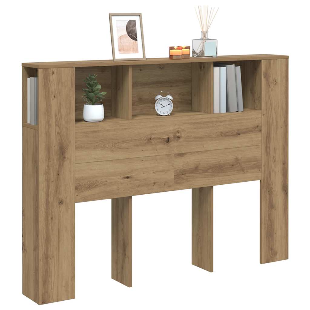 Cabeceira de cama em carvalho artesanal 140x18,5x102,5 cm, madeira de engenharia