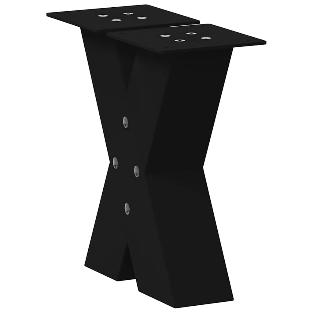 Pés para mesa de centro em formato de x, 2 peças, preto, 40x(30-31) cm, aço