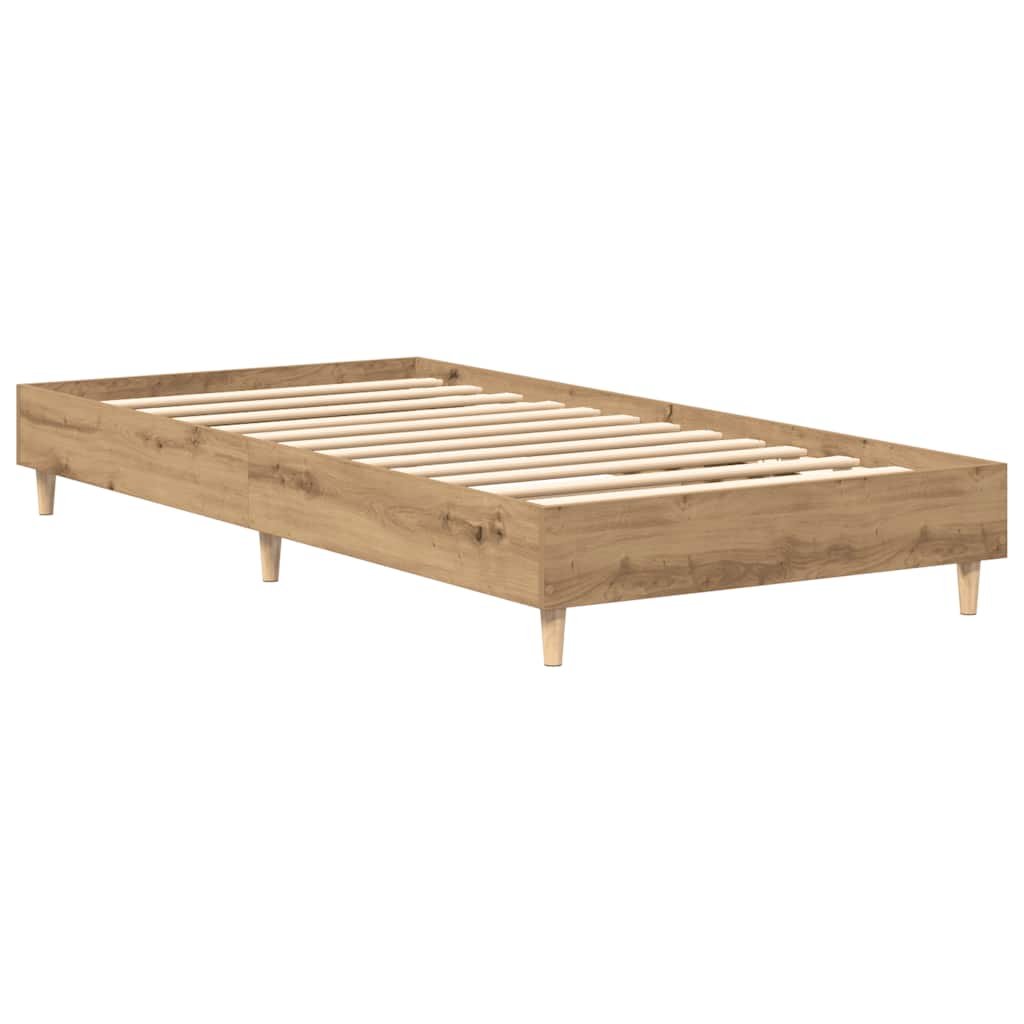 Estrutura de cama sem colchão 75x190 cm carvalho artesanal