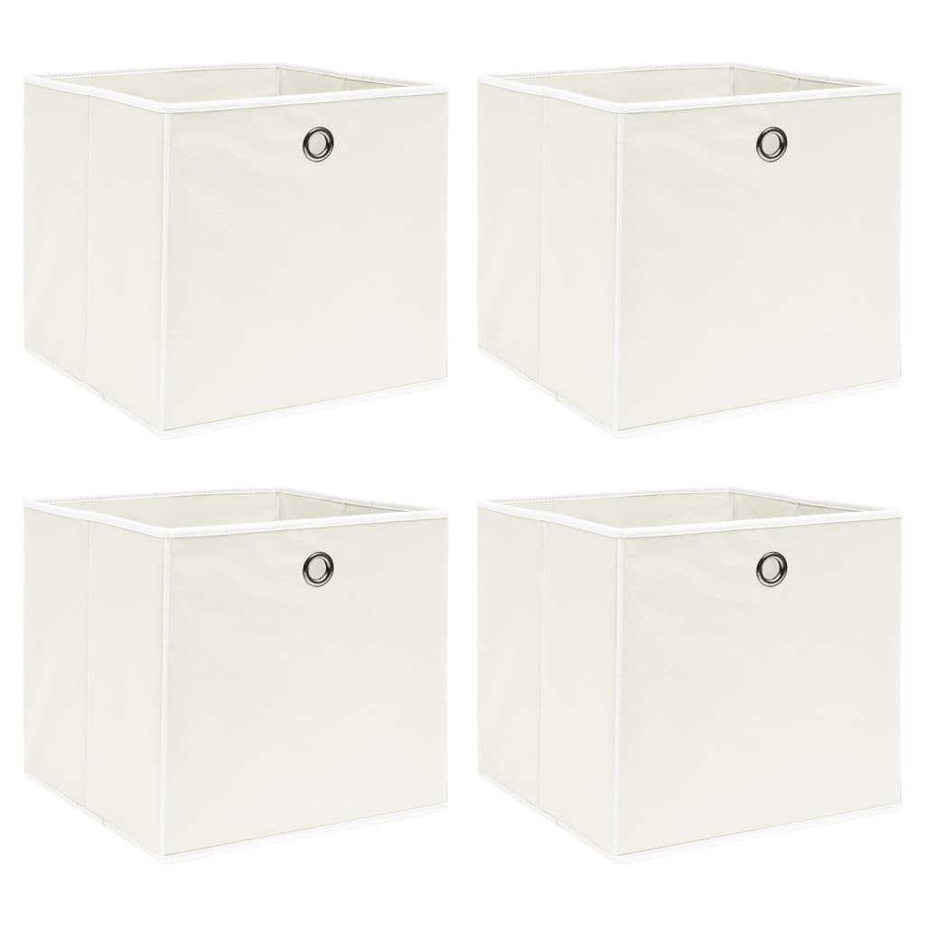 Caixas de arrumação 4 pcs 32x32x32 cm tecido branco