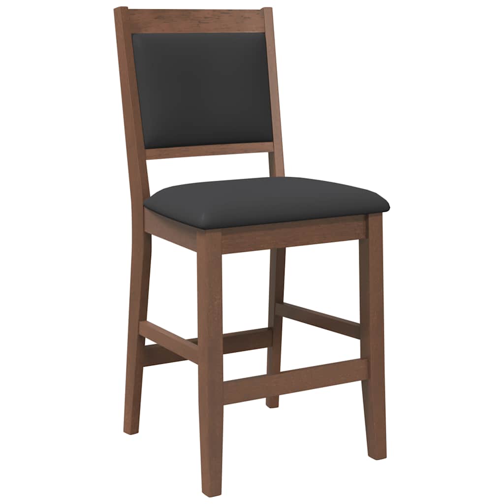 Bancos de bar com almofadões 2pcs madeira de seringueira maciça