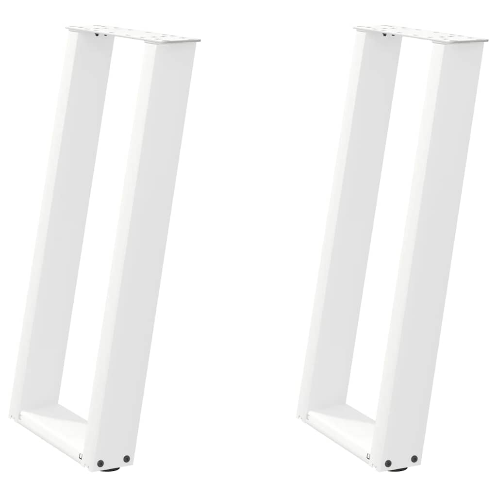 Pés de mesa de console em forma de u, 2 peças, branco, 38x(72-73) cm, aço
