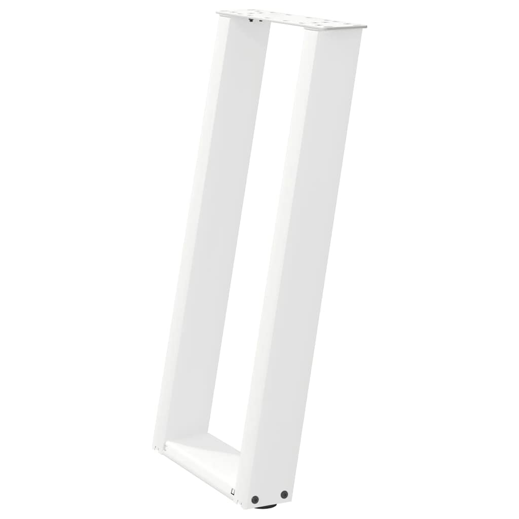 Pés de mesa de console em forma de u, 2 peças, branco, 38x(72-73) cm, aço