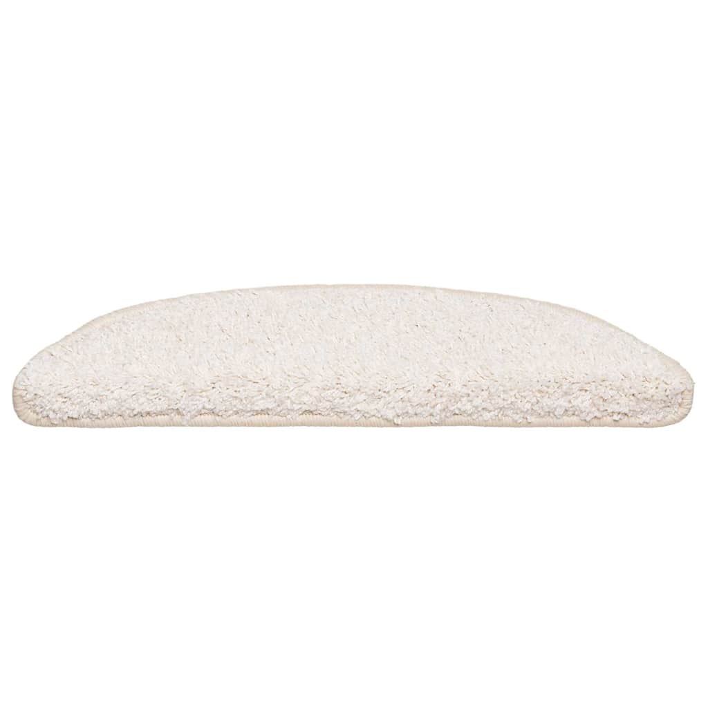 Tapetes de escada 20 peças 56x17x3 cm branco semicircular