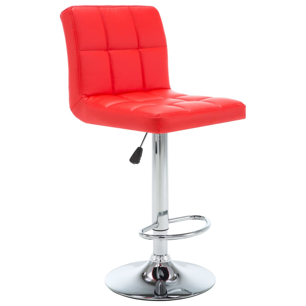 Bancos de bar 2 pcs couro artificial vermelho