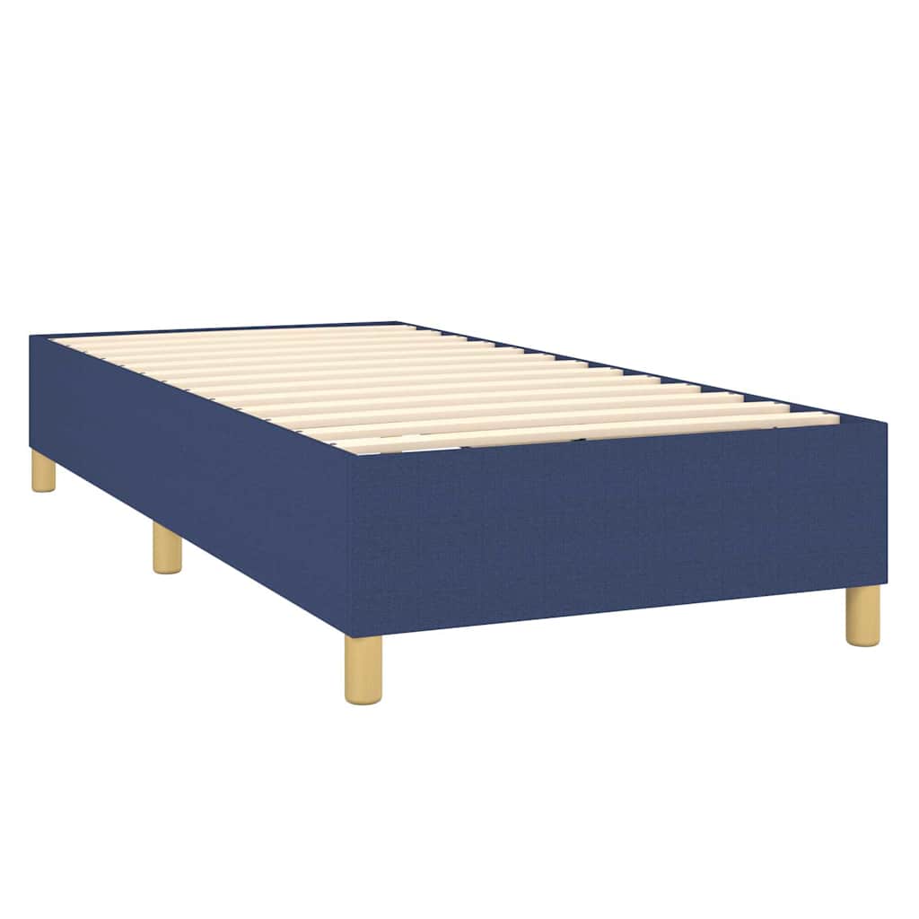 Estrutura de cama com molas 90x200 cm tecido azul