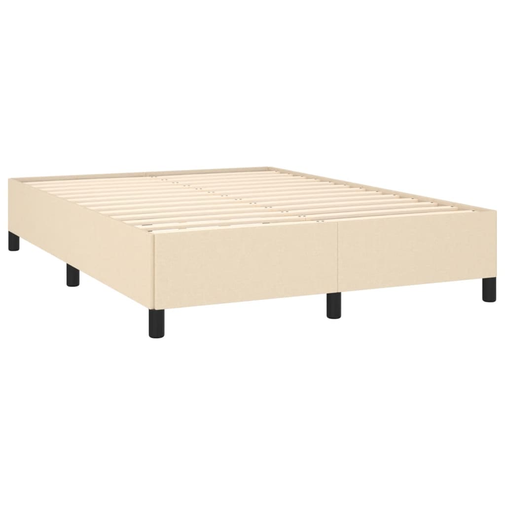 Estrutura de cama sem colchão 140x200 cm tecido cor creme
