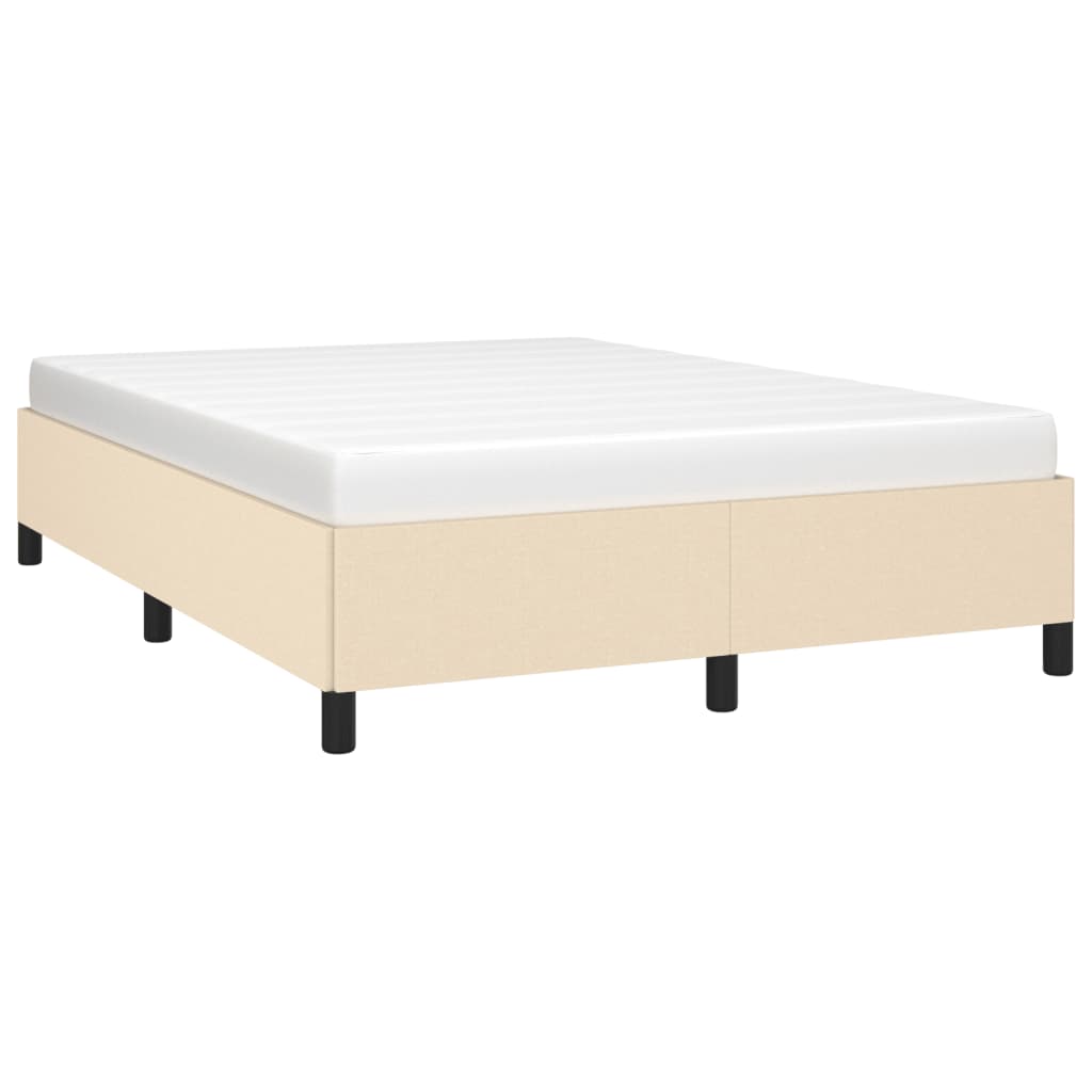 Estrutura de cama sem colchão 140x200 cm tecido cor creme