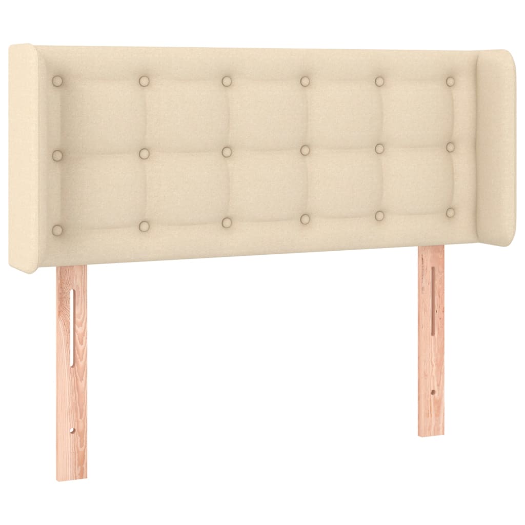 Cabeceira de cama c/ luzes LED tecido 93x16x78/88 cm cor creme