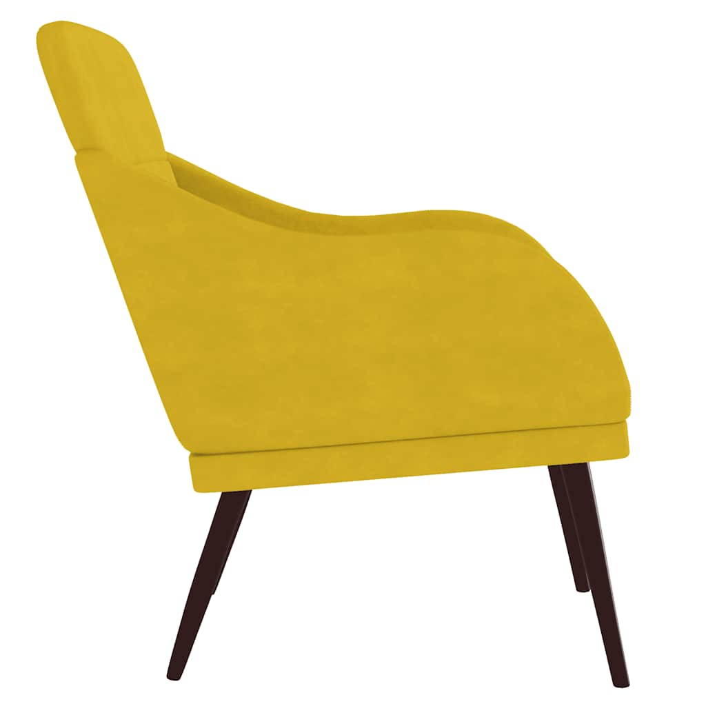Cadeira c/ apoio de braços 63x76x80 cm veludo amarelo