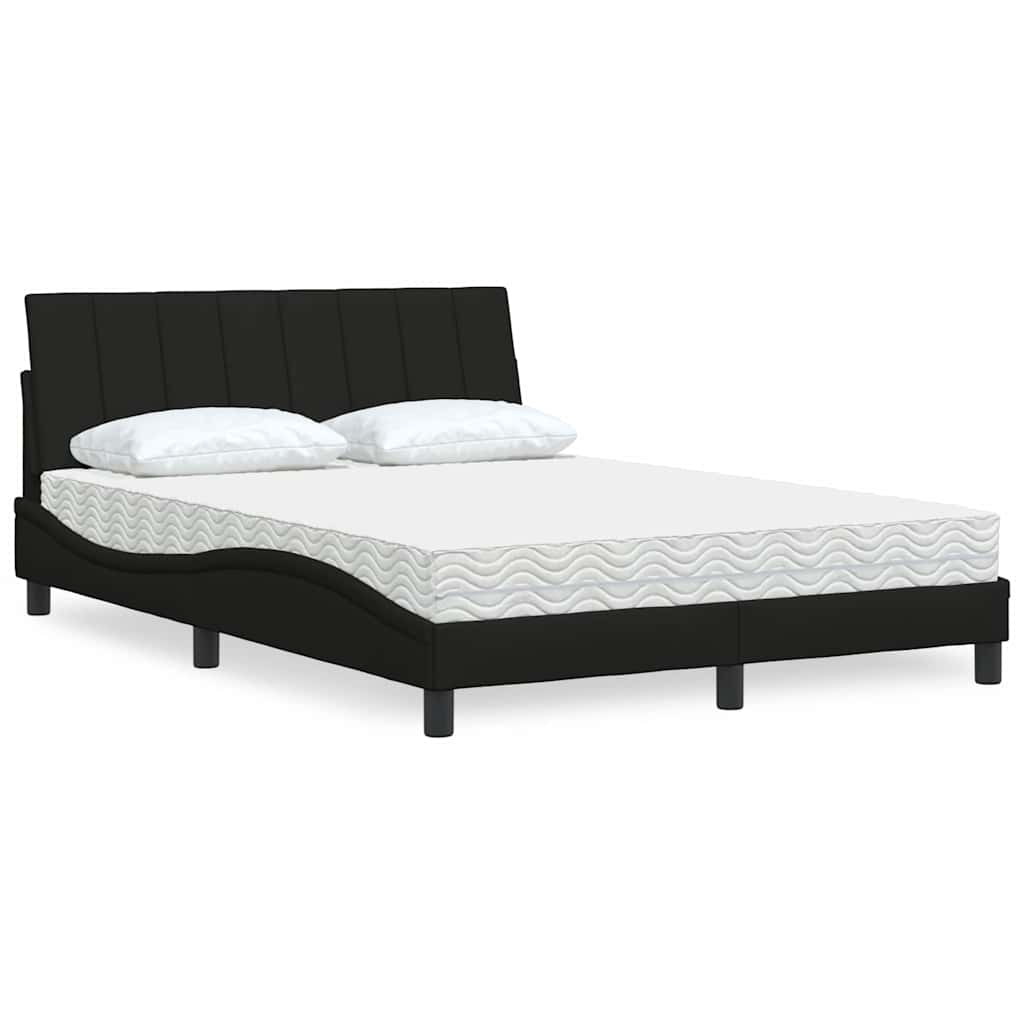 Cama com colchão hanko 140x200 cm tecido preto