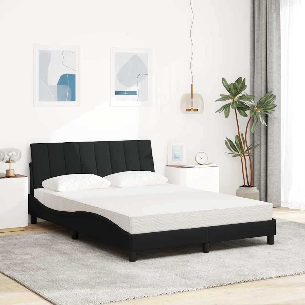 Cama com colchão hanko 140x200 cm tecido preto