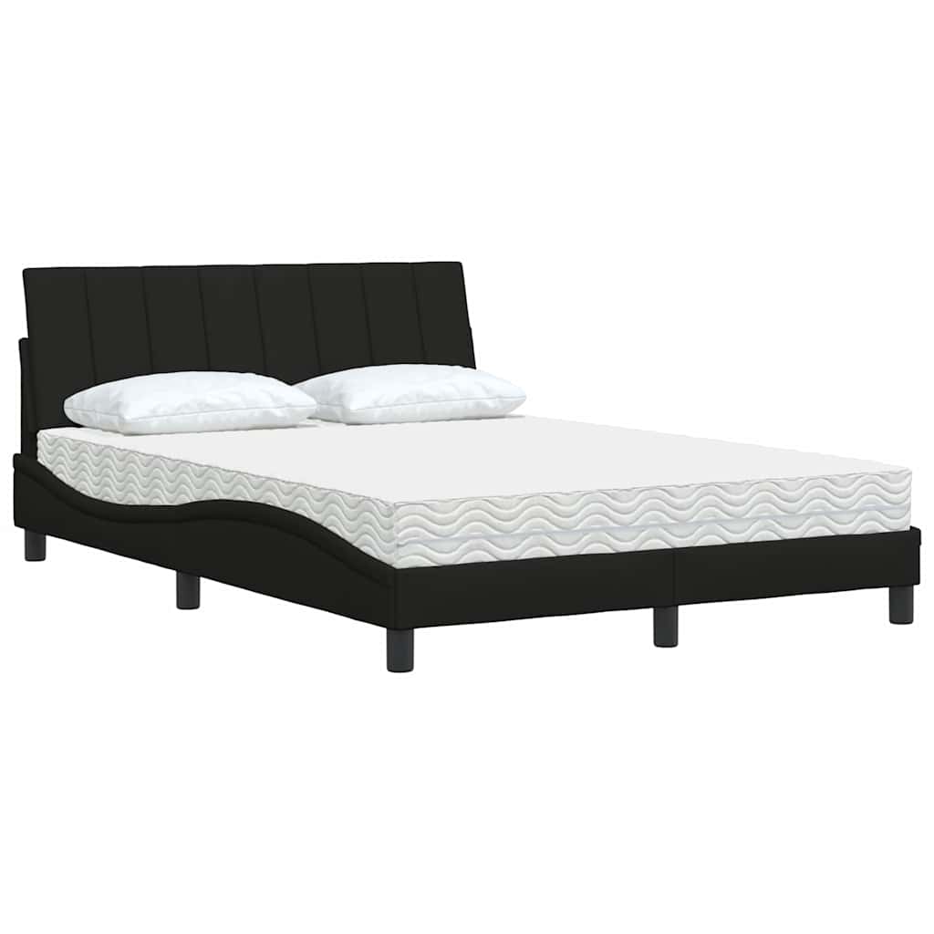 Cama com colchão hanko 140x200 cm tecido preto