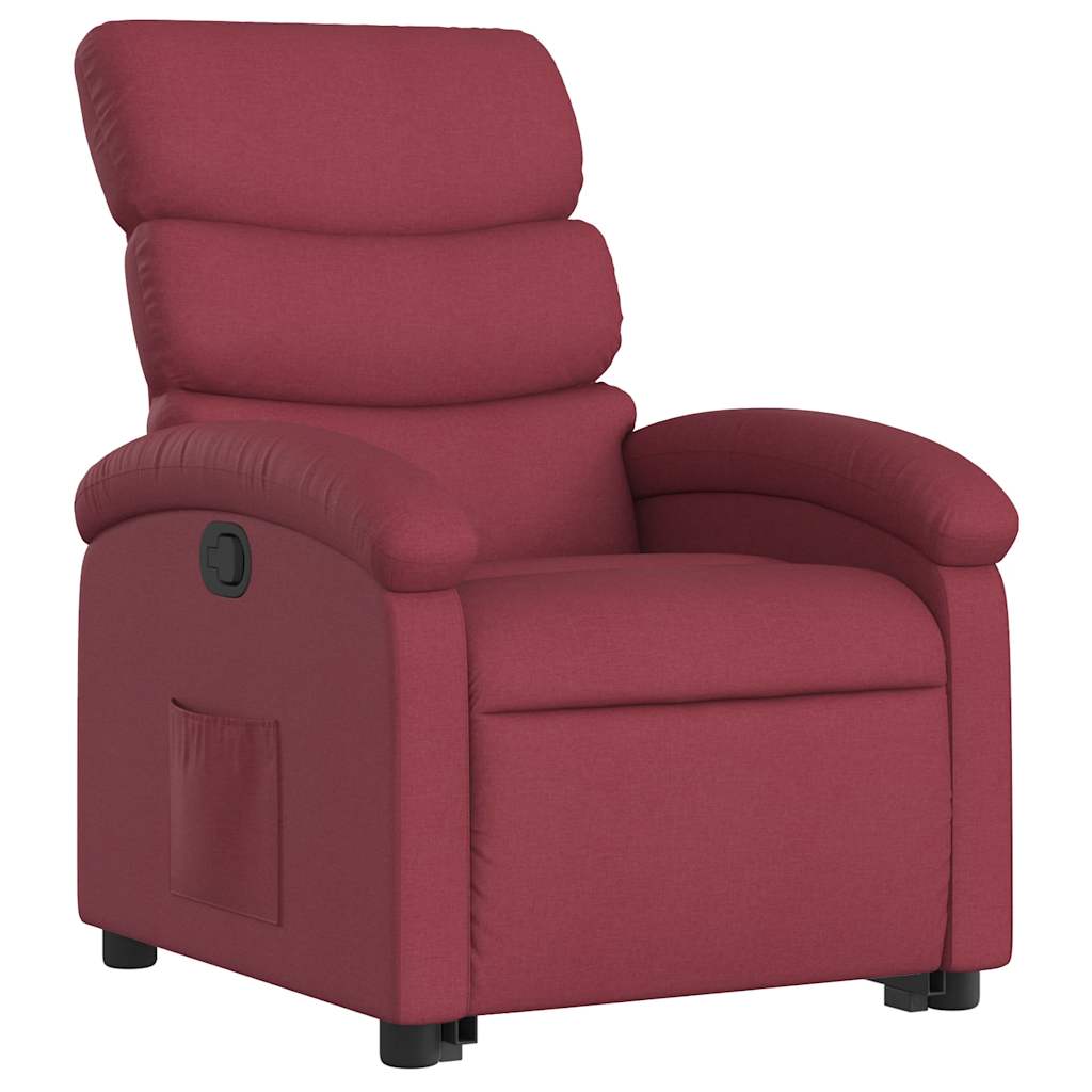 Poltrona reclinável elevatória tecido vermelho tinto