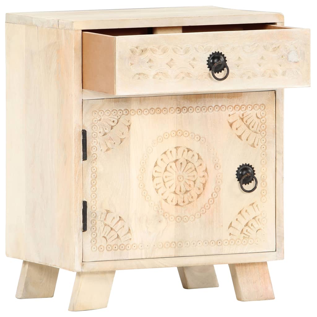 Mesa de cabeceira 40x30x50 cm madeira de mangueira maciça