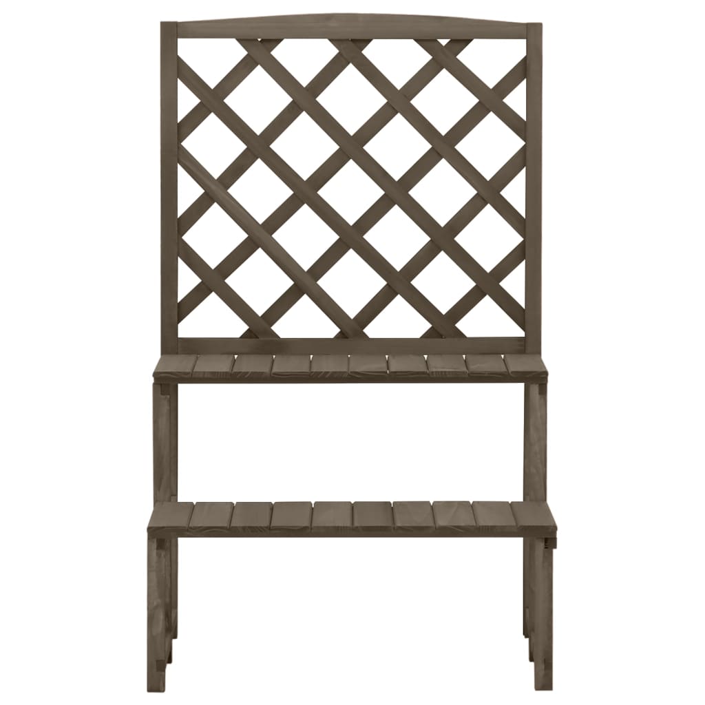 Suporte de plantas c/ treliça 70x42x115cm abeto maciço cinzento