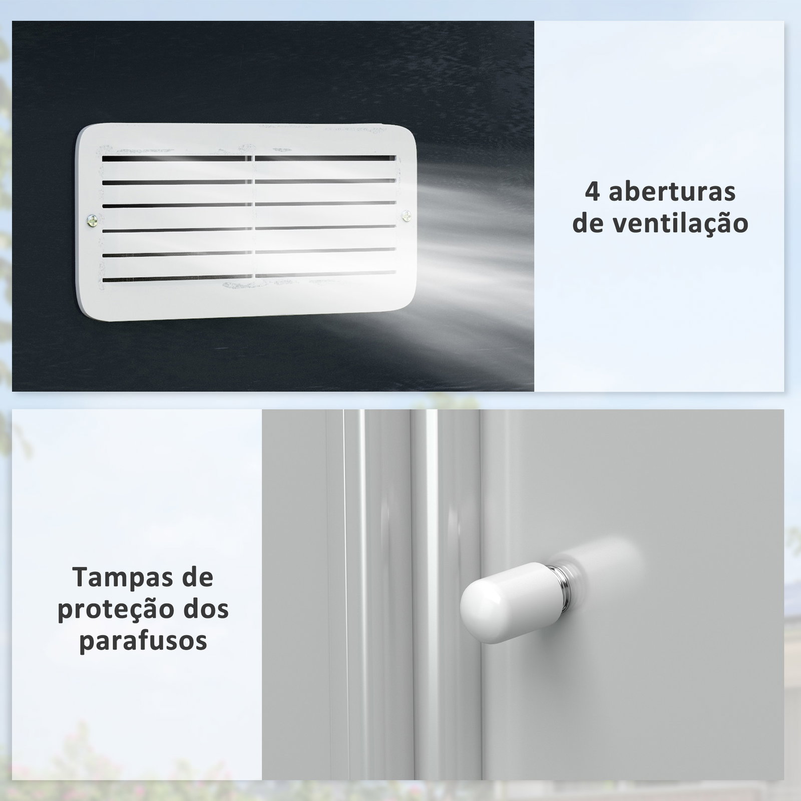 Abrigo de jardim metálico para armazenamento de ferramentas com base de reforço incluída e 4 janelas 277x195x192cm cinza escuro