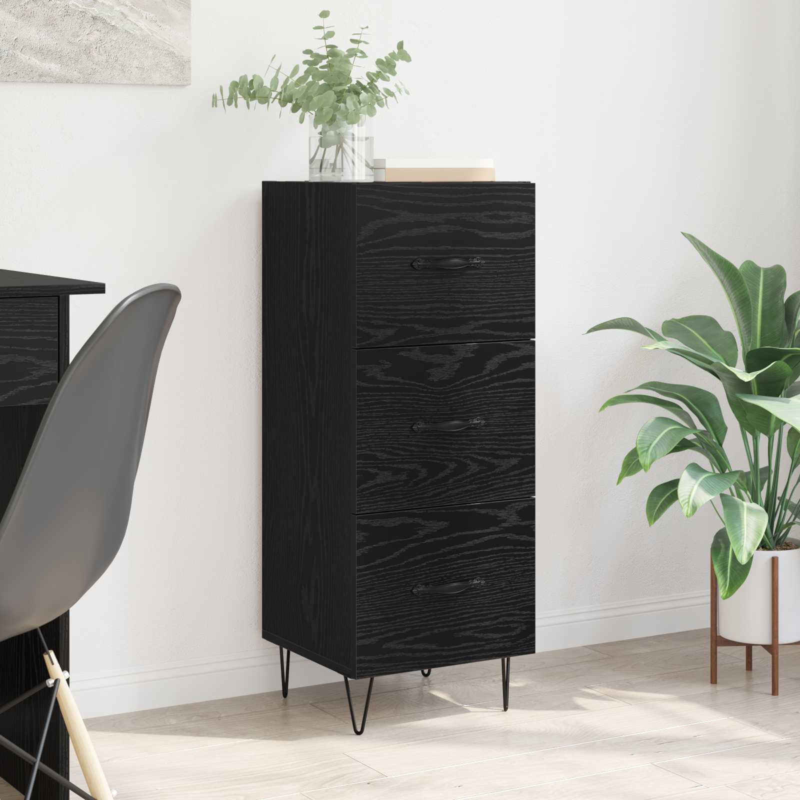 Buffet carvalho preto 34 x 34,5 x 90 cm derivados de madeira