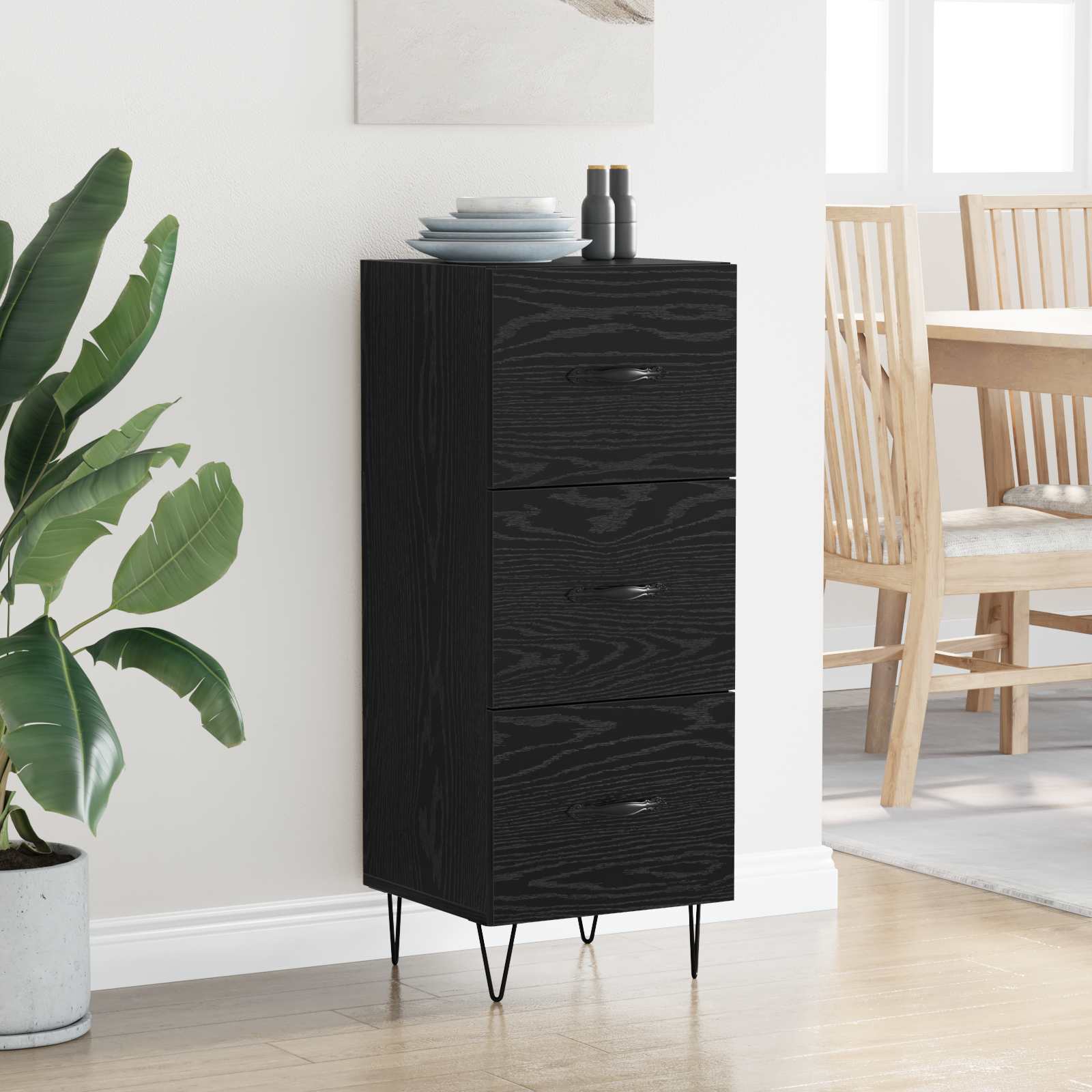 Buffet carvalho preto 34 x 34,5 x 90 cm derivados de madeira