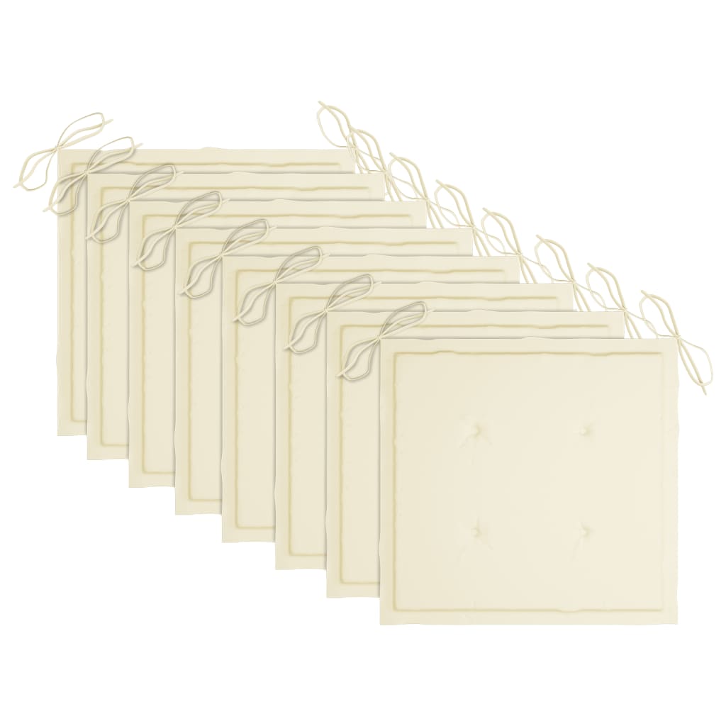 Cadeiras de jantar p/ jardim 8 pcs c/ almofadões acácia maciça