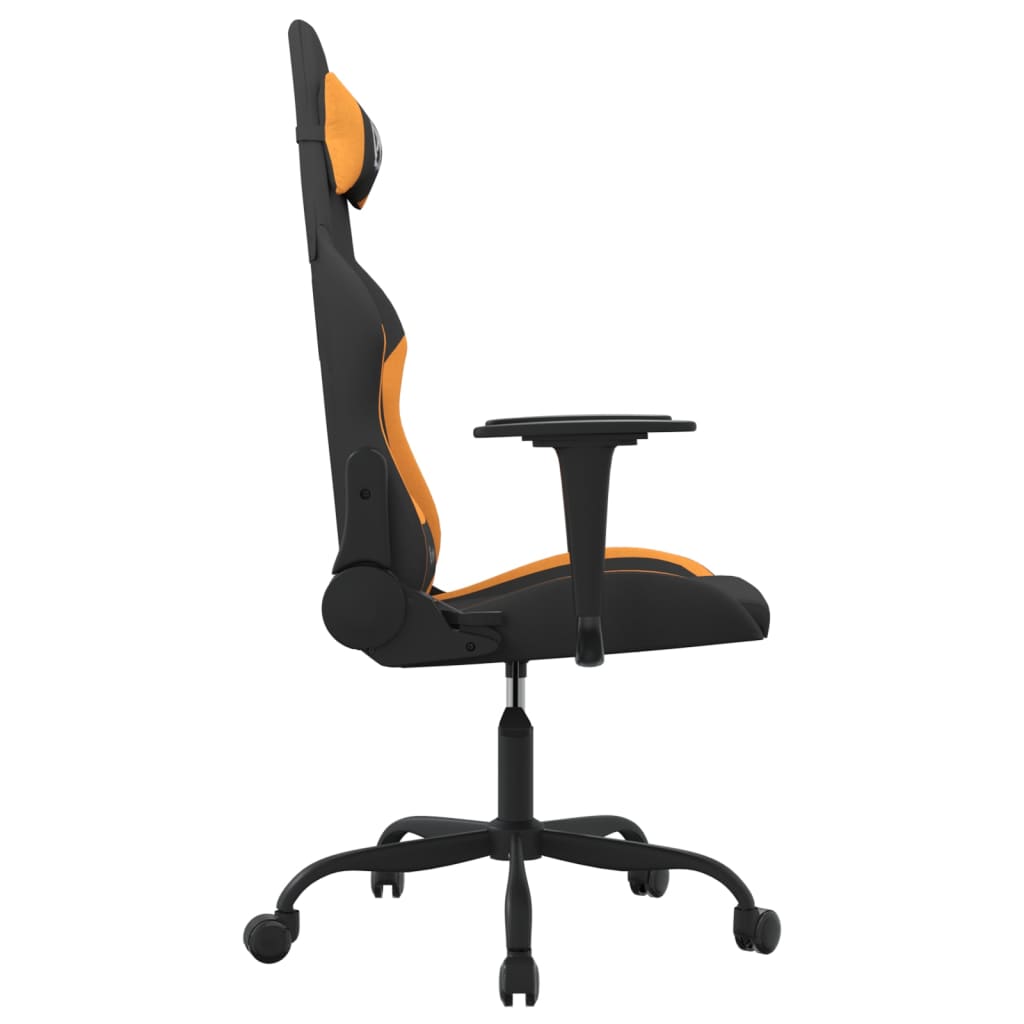 Cadeira gaming de massagens tecido preto e laranja