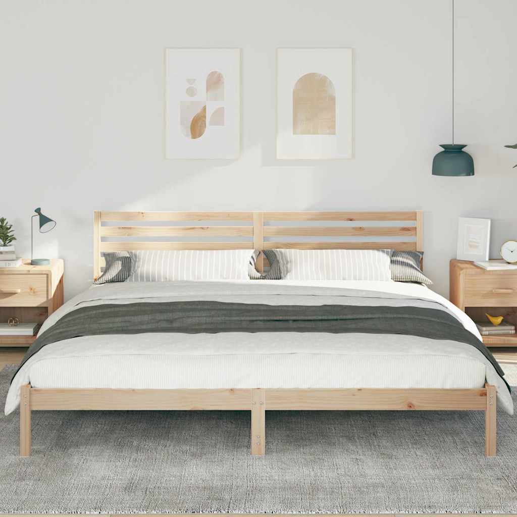 Estrutura da cama com cabeceira castanho 200 x 210 cm