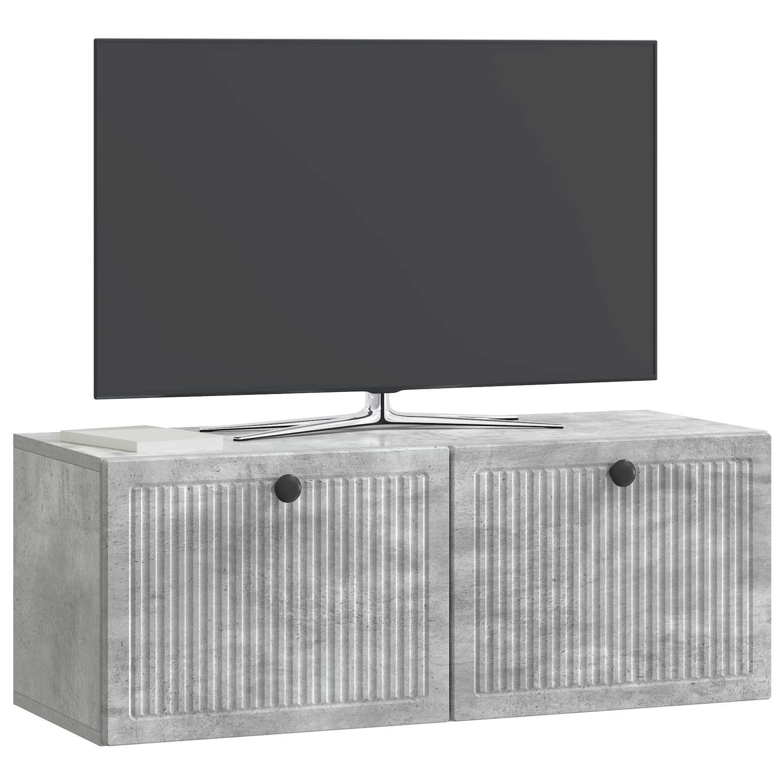 Gabinete de TV de parede cinzento cimento 78,5 x 31 x 30 cm