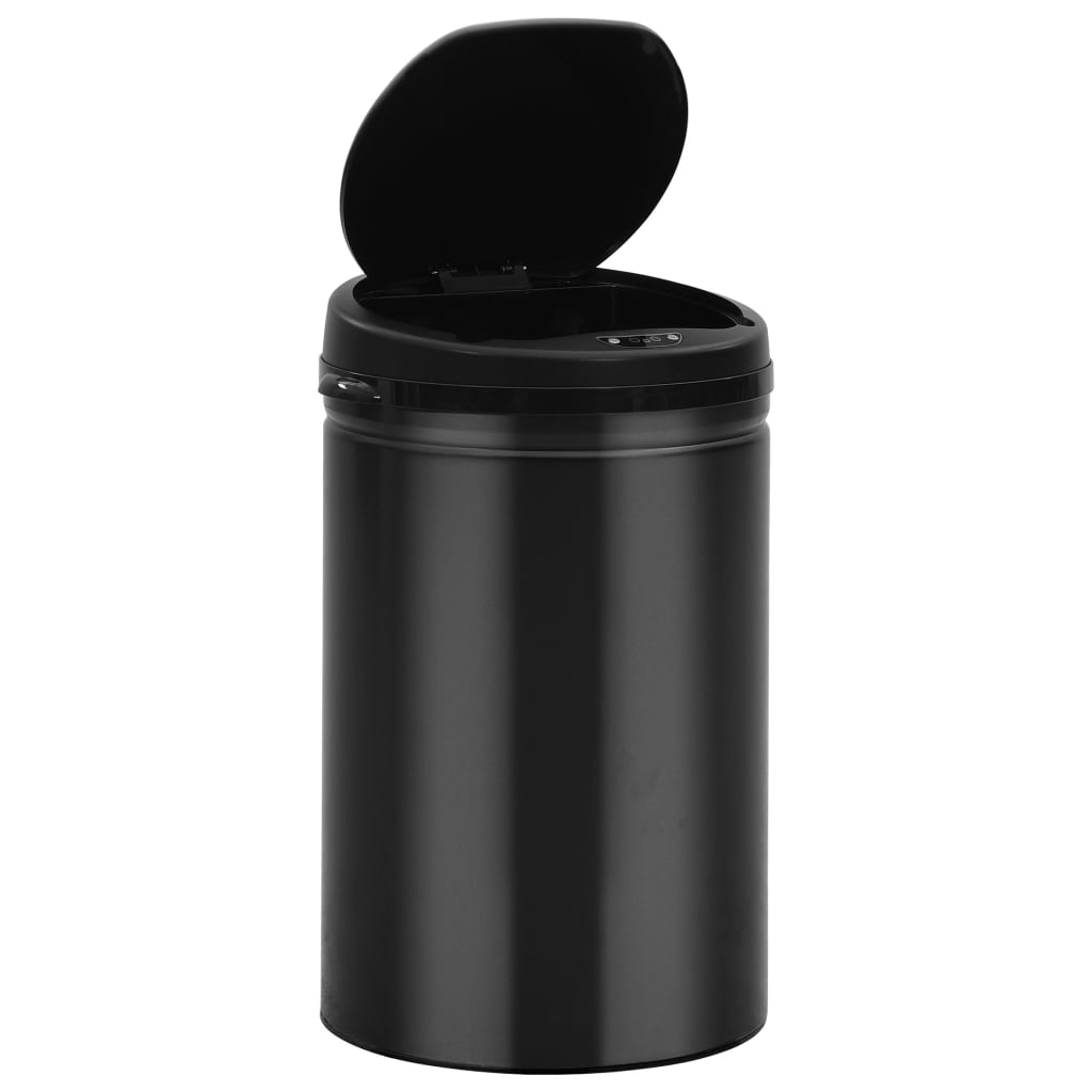 Caixote do lixo com sensor automático 30 l aço carbono preto