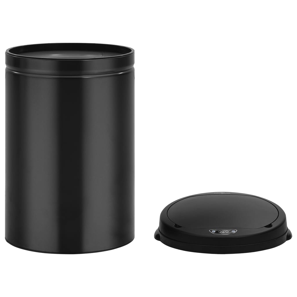 Caixote do lixo com sensor automático 30 l aço carbono preto