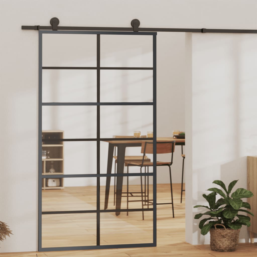 Porta deslizante c/ conj ferragens 102x205cm vidro esg/alumínio