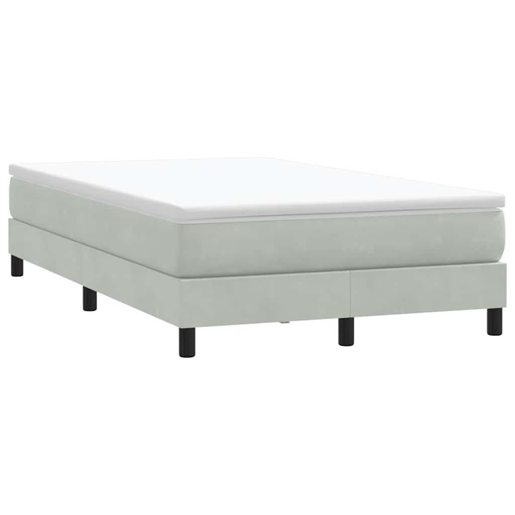 Box cama de primavera sem colchão cinzento claro 120x210 cm