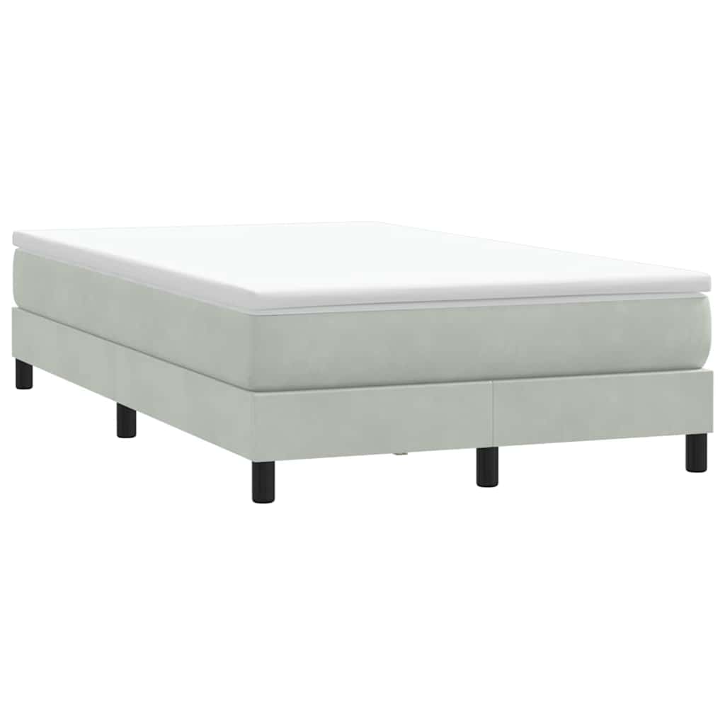 Box cama de primavera sem colchão cinzento claro 120x210 cm