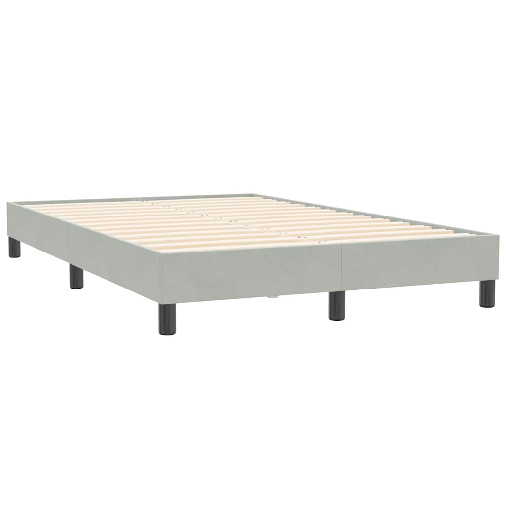 Box cama de primavera sem colchão cinzento claro 120x210 cm