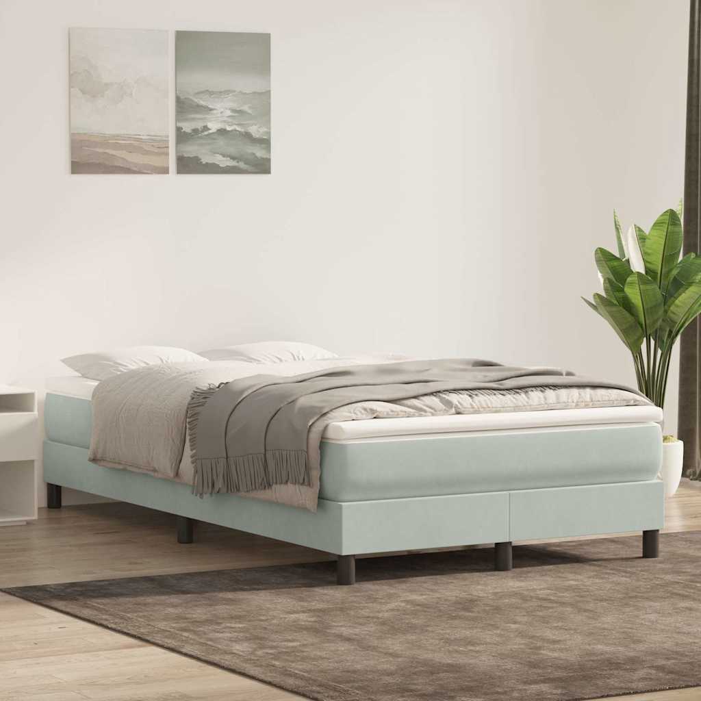 Box cama de primavera sem colchão cinzento claro 120x210 cm