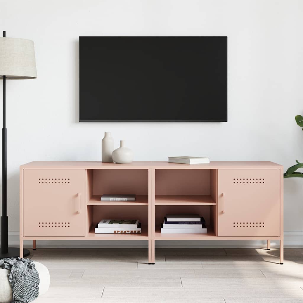 Móveis de TV 2 pcs 68x39x50,5 cm aço rosa