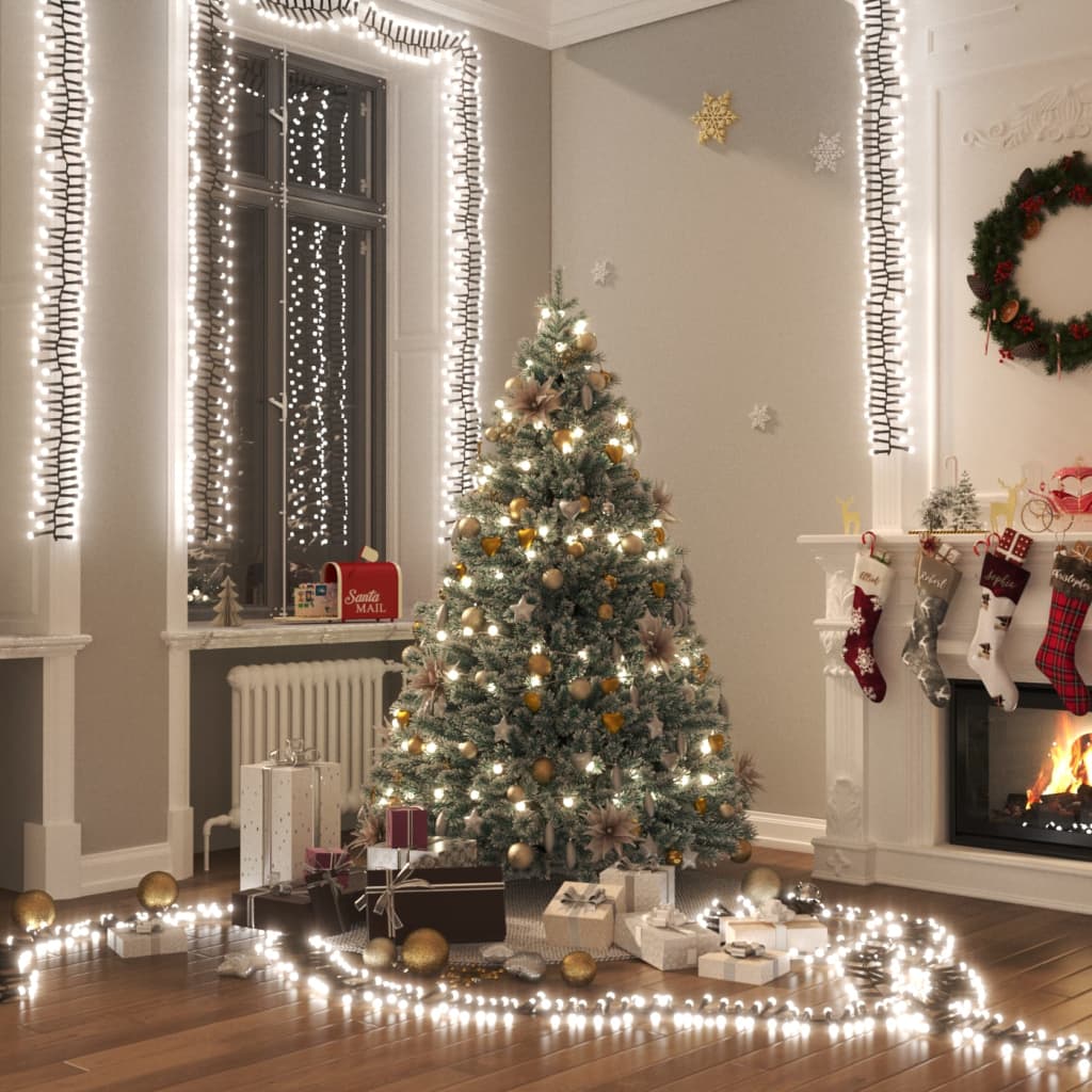 Cordão de luzes agrupadas 1000 luzes LED PVC branco frio
