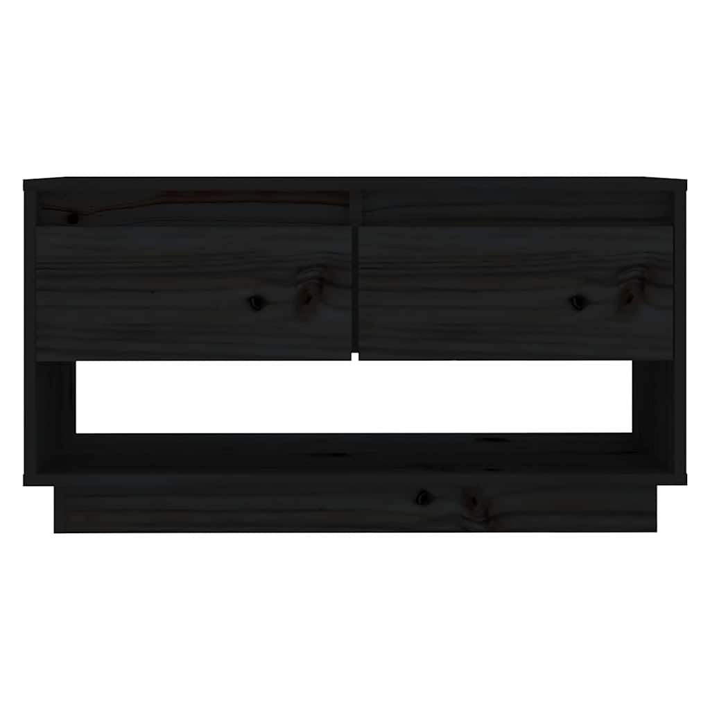 Móvel de TV 74x34x40 cm madeira de pinho maciça preto