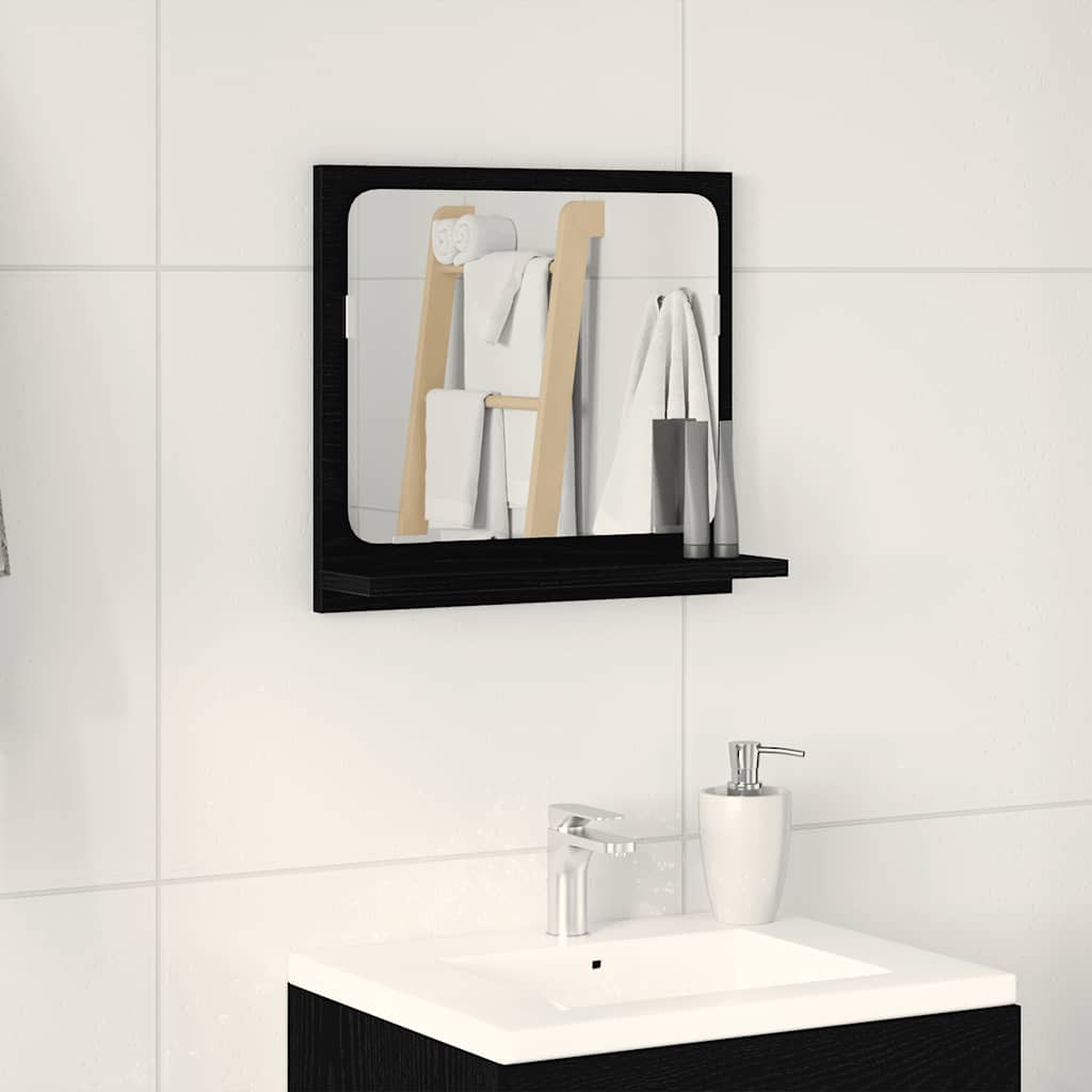 Espelho wc 40x10,5x37 cm derivados de madeira carvalho preto