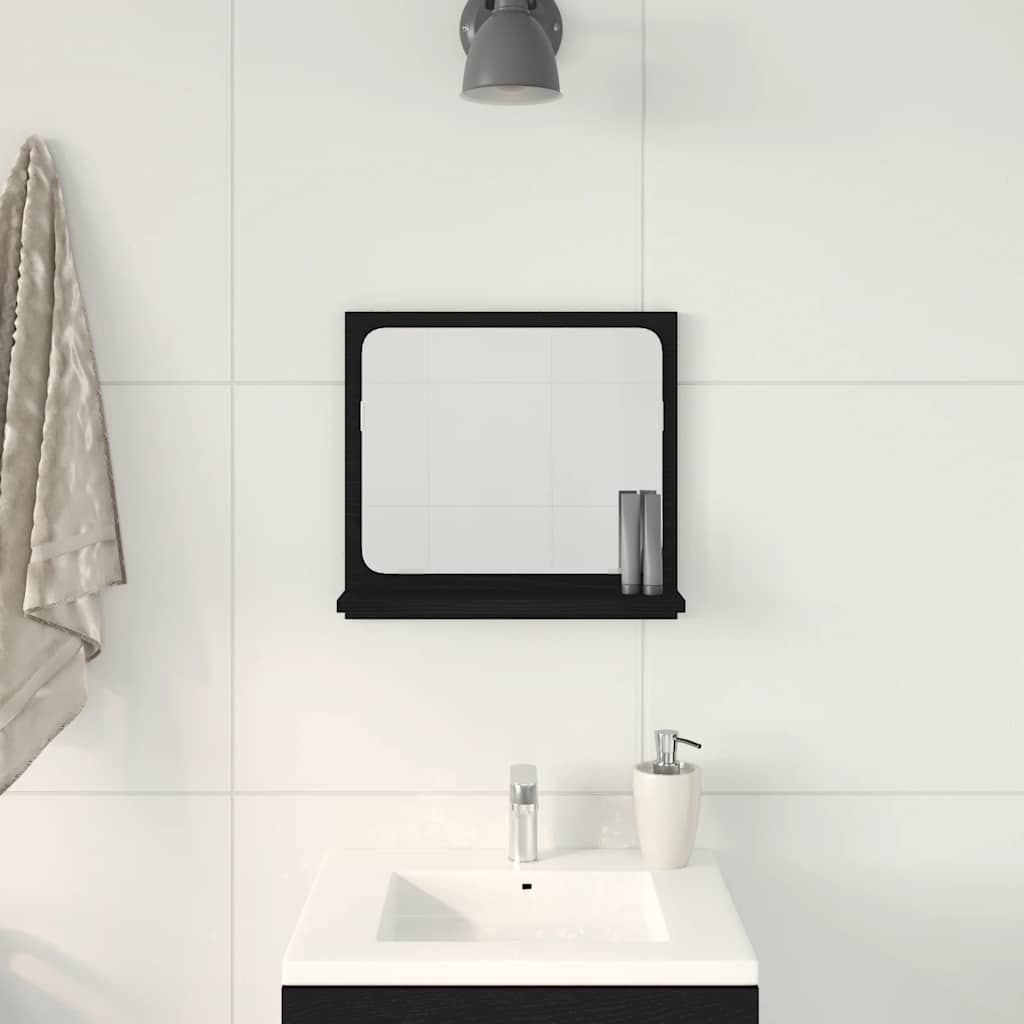 Espelho wc 40x10,5x37 cm derivados de madeira carvalho preto