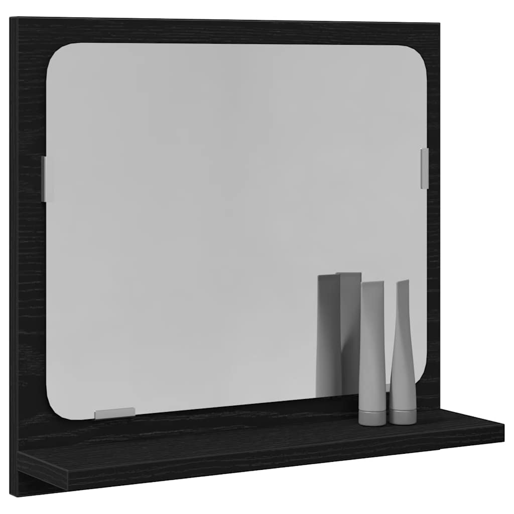 Espelho wc 40x10,5x37 cm derivados de madeira carvalho preto