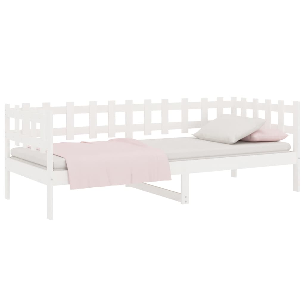 Sofá-cama sem colchão 80x200 cm madeira de pinho maciça branco