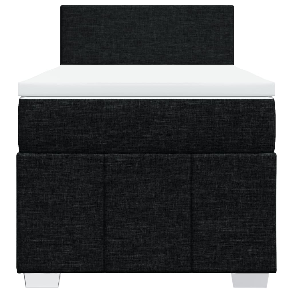 Cama com molas/colchão 90x200 cm tecido preto