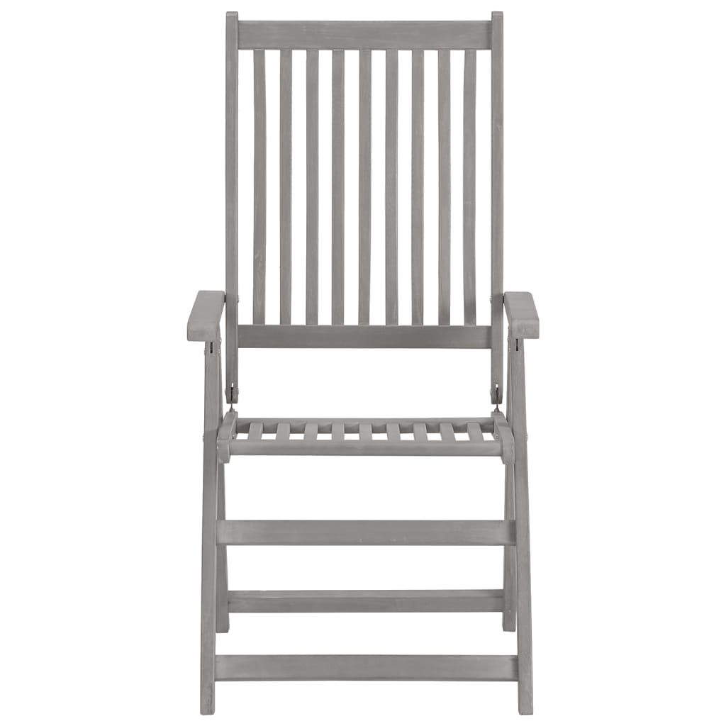Cadeiras jardim reclináveis c/ almofadões 3 pcs acácia maciça
