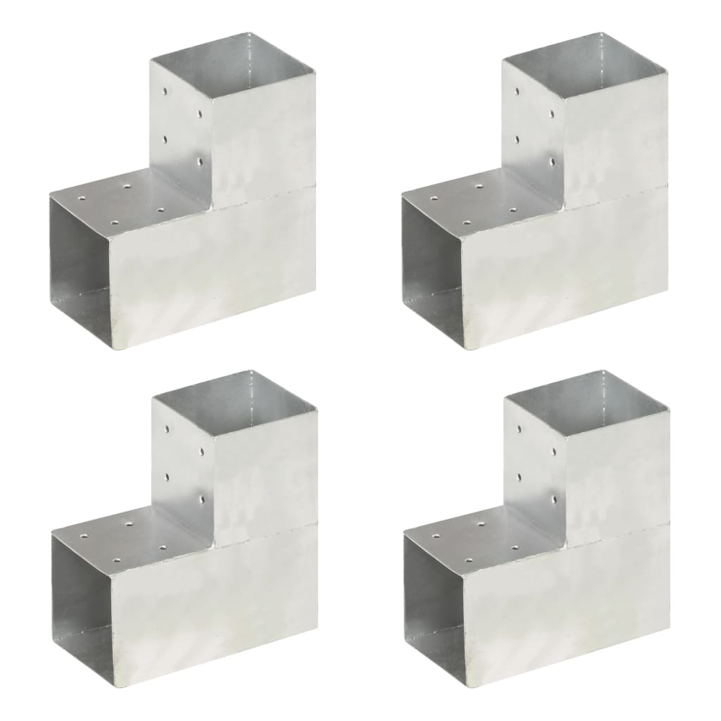 Bases para poste em forma l 4 pcs 101x101 mm metal galvanizado