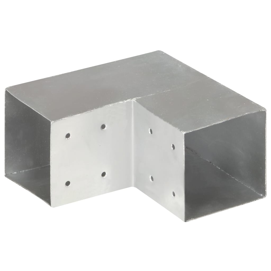 Bases para poste em forma l 4 pcs 101x101 mm metal galvanizado