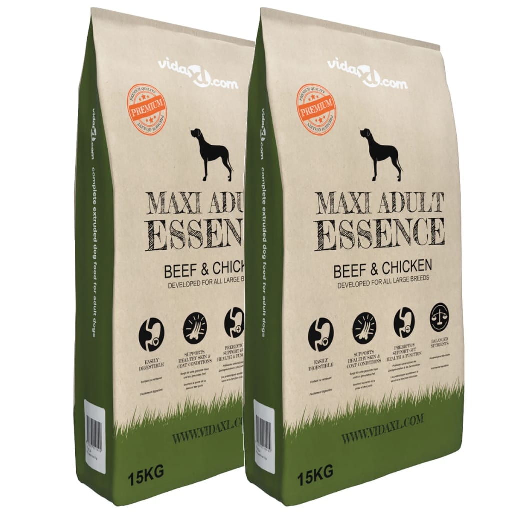 Ração premium cães maxi adult essence beef & chicken 2 pcs 30kg