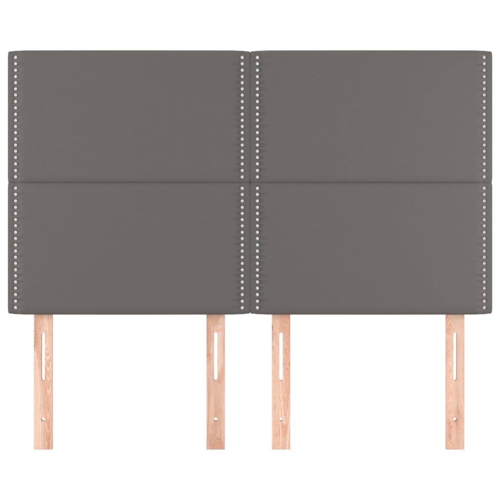 Cabeceira cinza 144x5x118/128 cm couro sintético