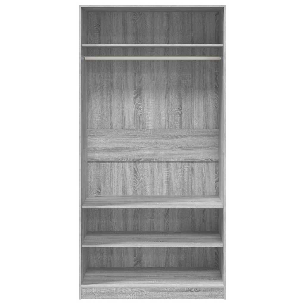 Roupeiro 100x50x200 cm derivados de madeira cinzento sonoma